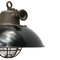 Lampe à Suspension Industrielle Vintage en Fonte Émaillée Noire 2
