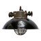 Lampe à Suspension Industrielle Vintage en Fonte Émaillée Noire 1