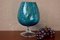 Copa de vidrio claro y azul de dos tonos de Empoli, años 70, Imagen 5