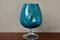 Copa de vidrio claro y azul de dos tonos de Empoli, años 70, Imagen 1