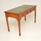 Antique Georgian Yew Wood Leather Top Desk, 1950s 2