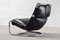 Italian Lounge Chair in Black Leather and Tubular Steel in the style of Gae Aulenti, 1970s 2