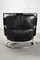 Italian Lounge Chair in Black Leather and Tubular Steel in the style of Gae Aulenti, 1970s 9