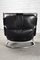Italian Lounge Chair in Black Leather and Tubular Steel in the style of Gae Aulenti, 1970s, Image 9