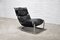 Italian Lounge Chair in Black Leather and Tubular Steel in the style of Gae Aulenti, 1970s 1