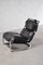 Italian Lounge Chair in Black Leather and Tubular Steel in the style of Gae Aulenti, 1970s 3