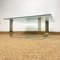 Vintage Coffee Table in Smoked Glass & Brass-Plated Metal 13