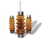 Tall Mid-Century Modern Chandelier in Amber Brown Glass and Chrome, 1970s, Image 2