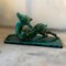 Italian Art Deco Green Ceramic Sculpture of a Fawn by Egisto Fantechi, 1930s, Image 9