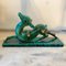 Grüne italienische Art Deco Keramik Skulptur von Egisto Fantechi, 1930er 8