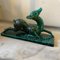 Grüne italienische Art Deco Keramik Skulptur von Egisto Fantechi, 1930er 11