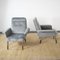 Italian Armchairs in Grey Velvet, 1960s, Set of 2, Image 2