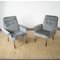 Fauteuils en Velours Gris, Italie, 1960s, Set de 2 1