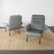 Fauteuils en Velours Gris, Italie, 1960s, Set de 2 3