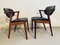 Teak & Leather Cover Model 42 Dining Chairs by Kai Kristiansen for Schou Andersen, 1960s, Set of 2 4