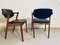 Teak & Leather Cover Model 42 Dining Chairs by Kai Kristiansen for Schou Andersen, 1960s, Set of 2 2