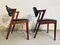Teak & Leather Cover Model 42 Dining Chairs by Kai Kristiansen for Schou Andersen, 1960s, Set of 2 7