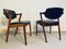 Teak & Leather Cover Model 42 Dining Chairs by Kai Kristiansen for Schou Andersen, 1960s, Set of 2 5