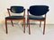 Teak & Leather Cover Model 42 Dining Chairs by Kai Kristiansen for Schou Andersen, 1960s, Set of 2 13
