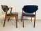 Teak & Leather Cover Model 42 Dining Chairs by Kai Kristiansen for Schou Andersen, 1960s, Set of 2 6