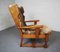 Brutalist Oak Lounge Chair and Ottoman with Upholstery in Goat Hide, Set of 2 6