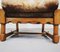 Brutalist Oak Lounge Chair and Ottoman with Upholstery in Goat Hide, Set of 2 10