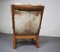 Brutalist Oak Lounge Chair and Ottoman with Upholstery in Goat Hide, Set of 2 11