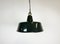 Black Enamel Industrial Pendant Lamp, 1950s 7