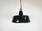 Lámpara colgante industrial de esmalte negro, años 50, Imagen 7