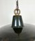 Lámpara colgante industrial de esmalte negro, años 50, Imagen 3