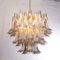 Italian Petal Suspension Lamp with Glass Gray and White Glass, 1990s 9