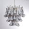 Italian Petal Suspension Lamp with Glass Gray and White Glass, 1990s 4