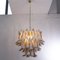 Italian Petal Suspension Lamp with Glass Gray and White Glass, 1990s 3