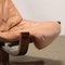 Italian Viking Chair with Ottoman in Leather, 1980s, Set of 2, Image 4
