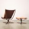 Italian Viking Chair with Ottoman in Leather, 1980s, Set of 2, Image 12