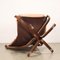 Italian Viking Chair with Ottoman in Leather, 1980s, Set of 2 13