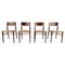 Vintage Scandinavian Leather Dining Chairs, 1960s, Set of 4, Image 1