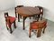 Vintage Brutalist Extendable Dining Table and Chairs, 1970s, Set of 7 8