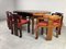 Vintage Brutalist Extendable Dining Table and Chairs, 1970s, Set of 7 11