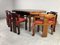 Vintage Brutalist Extendable Dining Table and Chairs, 1970s, Set of 7, Image 11