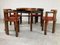 Vintage Brutalist Extendable Dining Table and Chairs, 1970s, Set of 7 7