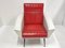 Fauteuil Vintage Bordeaux et Blanc, 1950s 5