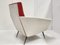 Vintage French Armchair in Bordeaux and White, 1950s, Image 13