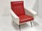 Vintage French Armchair in Bordeaux and White, 1950s, Image 6