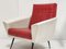 Vintage French Armchair in Bordeaux and White, 1950s, Image 18
