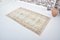 Small Vintage Modern Natural Pale Oushak Area Rug 7