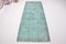 Vintage Turquoise Color Handmade Oushak Runner Rug 1