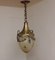 Antike Jugendstil Deckenlampe aus Glas & Messing, 1890er 4