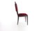 Vintage Walnut & Crimson Velvet Dining Chairs attributed to Paolo Buffa, Italy, Set of 4 4