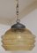 Antique Art Deco Glass & Brass Ceiling Lamp, 1930s 3